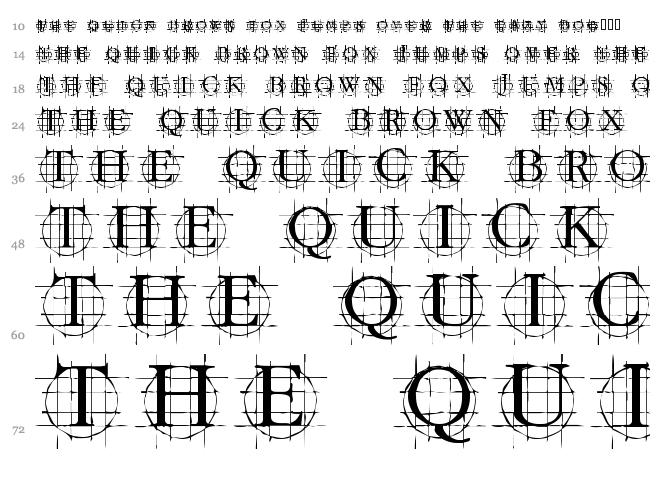 KR Graphed font waterfall